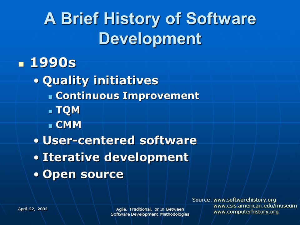 A brief history on the development of the internet